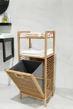 布製のランドリーバスケット【多機能収納・リビングやバスルーム用・床置きタイプ】