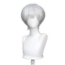 コスプレ用 シルバーの短髪ウィッグ【軽やかな毛先・石紀元風・カジュアルスタイル】