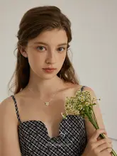 aviho 925シルバー製 フラワーネックレス【ひまわりモチーフ・華奢デザイン・ロングチェーン】