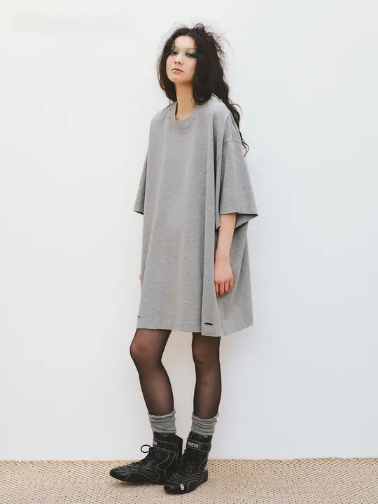 ヴィンテージ風ウォッシュ加工柔らかいルーズフィット半袖Tシャツ