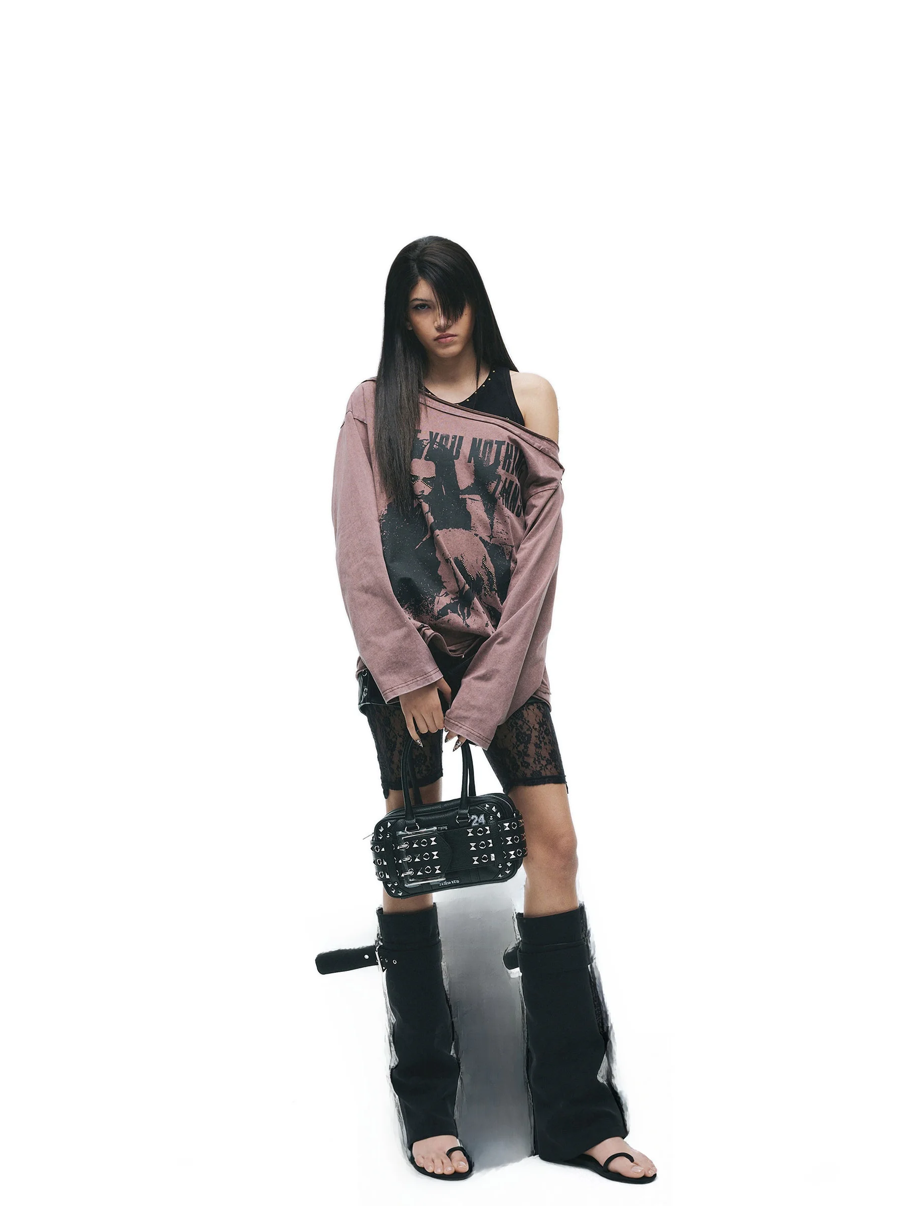 パンクグランジTシャツ 24ansの洗い加工シルクスクリーンデザインはどのような着こなしに適するか