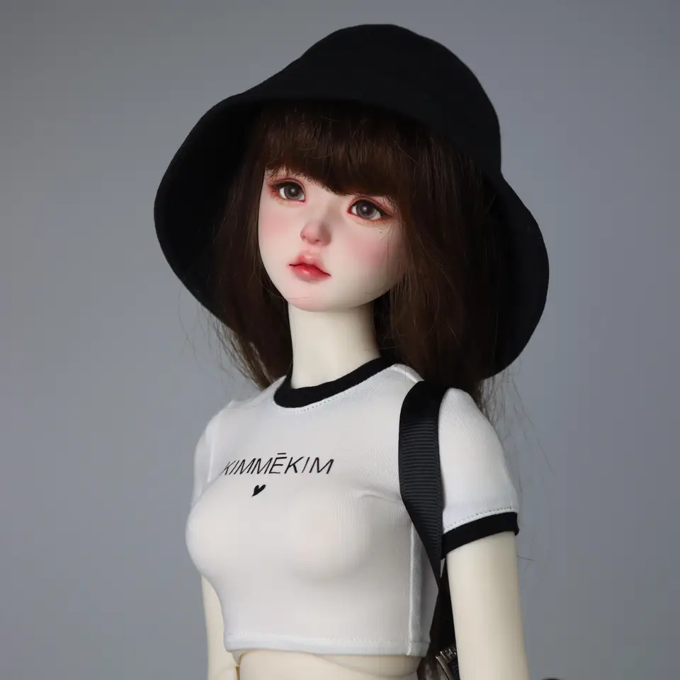 BJDドール用衣服【コントラストカラーのショートTシャツ・シンプルデザイン・短袖】