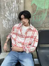 チェック柄シャツ【メンズ・春秋用・カジュアル・薄手・高級感】（セットアップ対応）
