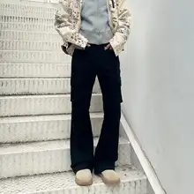 美式ストリートスタイルのフレア工装パンツ【レトロカモフラ・スリムフィット・女子用】