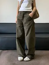 ワークパンツ 男女用 ゆったり カジュアル フリー サイズ ストレート ヴィンテージ スタイル