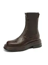 真皮マーチンブーツ【秋冬用・中筒・厚底・英国風・ショートブーツ】