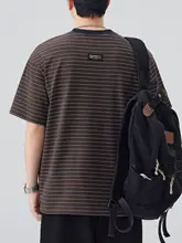 半袖Tシャツ メンズ ボーダー ヴィンテージ オーバーサイズ 通気性 シンプル カジュアル 着回し 夏 「HAOZHI」