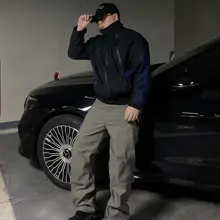 多機能カーゴパンツ【グレーグリーン・アメリカンスタイル・ストレートフィット】（セットアップ対応）