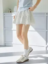 バレエ風の白いチュチュスカート【春秋用・ハイウエスト・スリム効果】