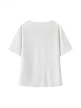 デザイン性が光る！フランス風サイドスリット半袖Tシャツ【レディース・ラウンドネック・夏用】（セットアップ対応）