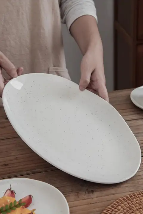 陶器 食器 家庭用 ボウル プレート ステーキ皿 ごま釉 北欧ミニマリズム 創造的
