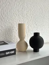シンプルなデザインのカラフル陶器製花瓶【狭口・デスクトップ装飾用】