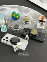 金属製マグセーフスマホスタンド【月形・16p・マット仕上げ・強力磁吸・リング型・伸縮可能】