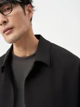 クール感のある古典的なデザイン！無垢な襟のシャツジャケット【シンプルで垂れ感あり】