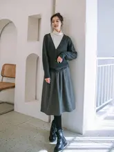 秋冬用チェック柄ウールマーメイドスカート【Aライン・ミディ丈・女性用】