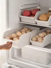 Lazy Corner キッチン用 食品グレードの卵収納ボックス【冷蔵庫用・引き出し式・野菜・果物整理】
