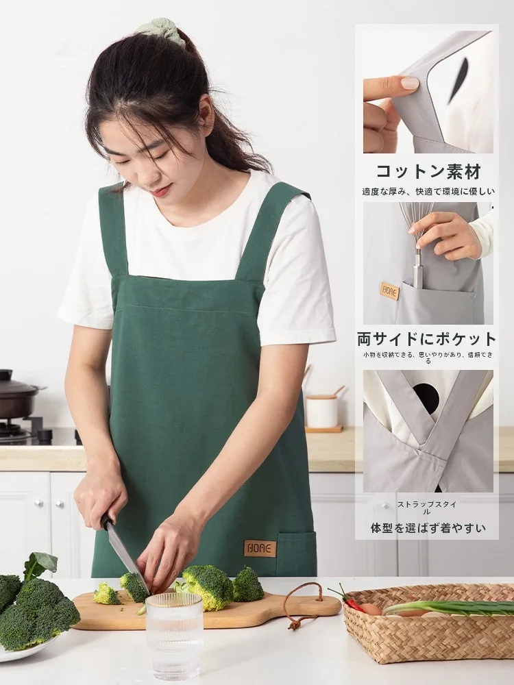 防水エプロン【純綿・交差デザイン・冬用・高級感あるコットンリネン】の仕様と実用性
