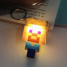 マインクラフトゲーム関連 発光キーホルダー【スティーブ・お土産用・装飾品】