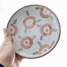 新中式デザインの陶器製デザート皿【レトロ風・小皿・サラダ皿・朝食用】（セットアップ対応）