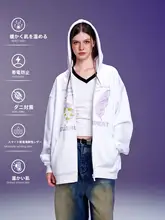 パーカー メンズ ニット クロー 花柄 蝶々 プリント アメリカンスタイル ストリート 秋 アウター「SuaMoment」