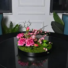 中華風デザインの円形テーブル用仮想花【ホテル・レストラン向け・テーブル中央用装飾】