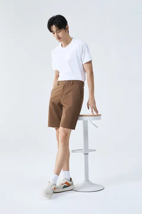 ベーシックデザイン 男性用カジュアルショートパンツ【夏用・ストレートフィット・ファッショナブル】