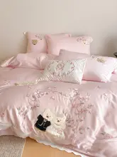 子供向けプリンセスデザインの四件セット【刺繍入り・コットン100%・クマモチーフ】（セットアップ対応）