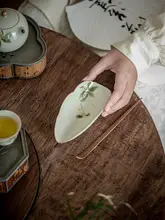 茶道具 茶則 茶荷 茶さじ 陶器 草木灰釉 手描き 金木犀 上品 茶道