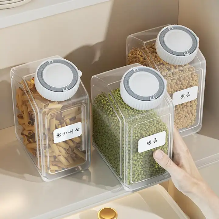 防湿防虫の透明収納ボックス【多穀物用・キッチン用・密封容器】