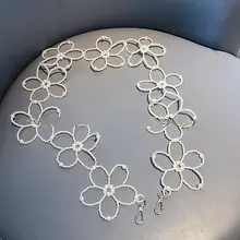 花のデザインのチェーン付きハンドバッグアクセサリー【パール・五瓣花・DIY手作りビーズ材料】