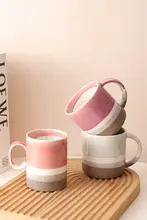 ビンテージ風の堆釉陶器マグカップ【家庭用・コーヒー・お茶・ウォーターカップ】