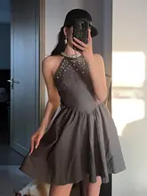 ChiclyNana セクシーオフショルダー ワンピース【フレンチスタイル・プリーツ・ショート丈】