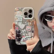 かわいいパッチワークデザインのスマホケース【iPhone対応・透明シリコン・個性的】