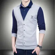 個性的デザインの長袖Tシャツ【シャツ襟・秋用・カジュアル】（セットアップ対応）