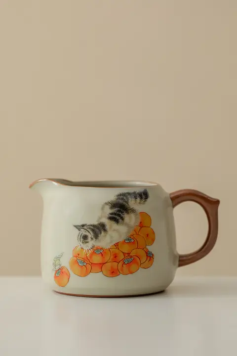 兮元記 陶製大容量分茶器【女性用・茶海・汝窯デザイン】