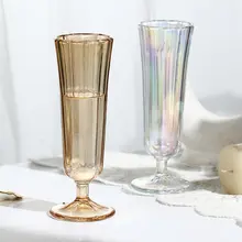 シャンパンカップ ハイステムカップ 高いデザイン感のある ワインカップ 束腰のガラス