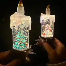 クリスマス風のリアルなキャンドル 卓上シルエットライト【雰囲気作り・装飾用】
