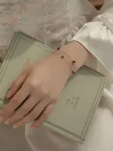 ブレスレット 2連 レッドガーネット 14KGF ハンドメイド ヴィンテージ おしゃれ 上品 「LEMON STUDIO」