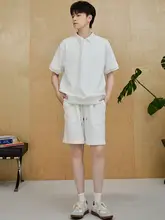 HISHER ウェア メンズウィメンズ共用 ハニカムテクスチャー カジュアルショートパンツ