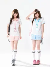 カジュアルなポロシャツとショートパンツの女性用スポー ツウェア【刺繍デザイン・マルチカラー】（セットアップ対応）