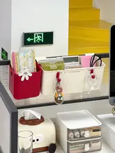 デスク用収納ハンギングバスケット【デスク仕切り・ティッシュラック・ガジェット収納】
