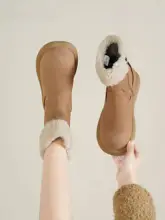 厚底雪地靴【女性用・裏地暖かい・ショートブーツ・保温性抜群】