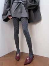 エレガントなデザイン！グレーのダイヤモンド柄連パンツ【冷感素材・レトロスタイル】