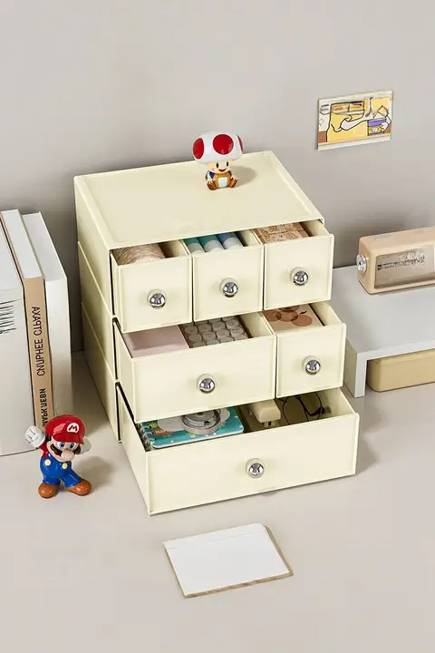 デスク用引き出し式収納ボックス【文具・化粧品収納・多機能・オフィス用・学生用】