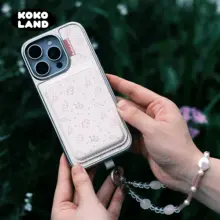 フラワーデザインのマグネットフルカバー携帯電話ケース【スエード調・シルバーフレーム・iPhone用】