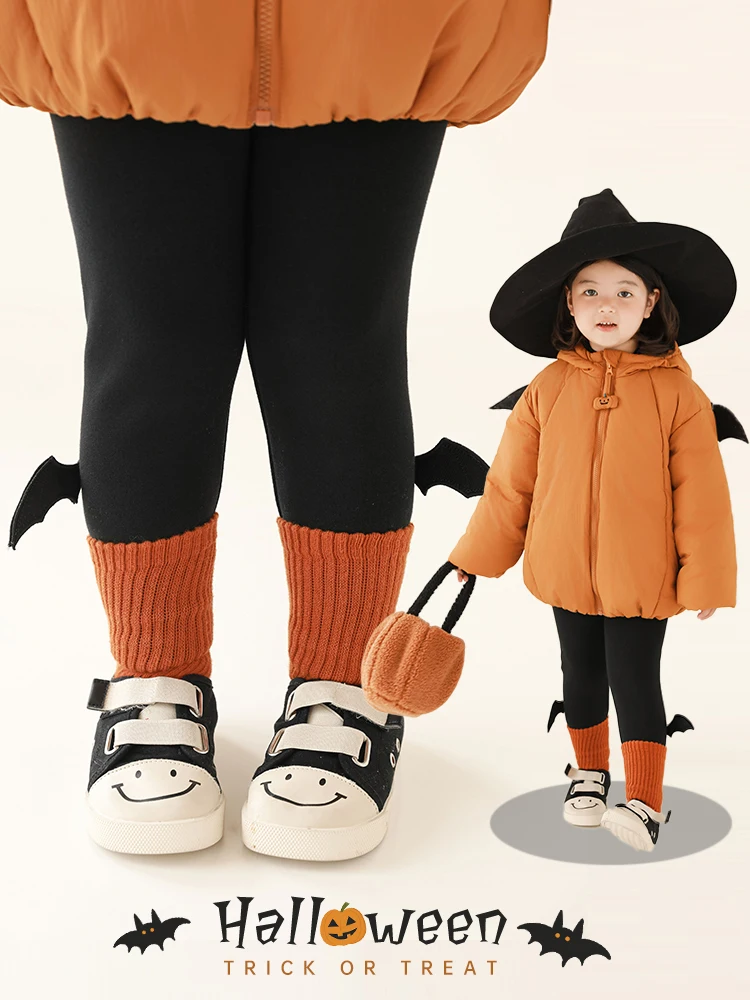 子供用ハロウィンデザイン防風コート：悪魔フード付きの冬用快適衣装