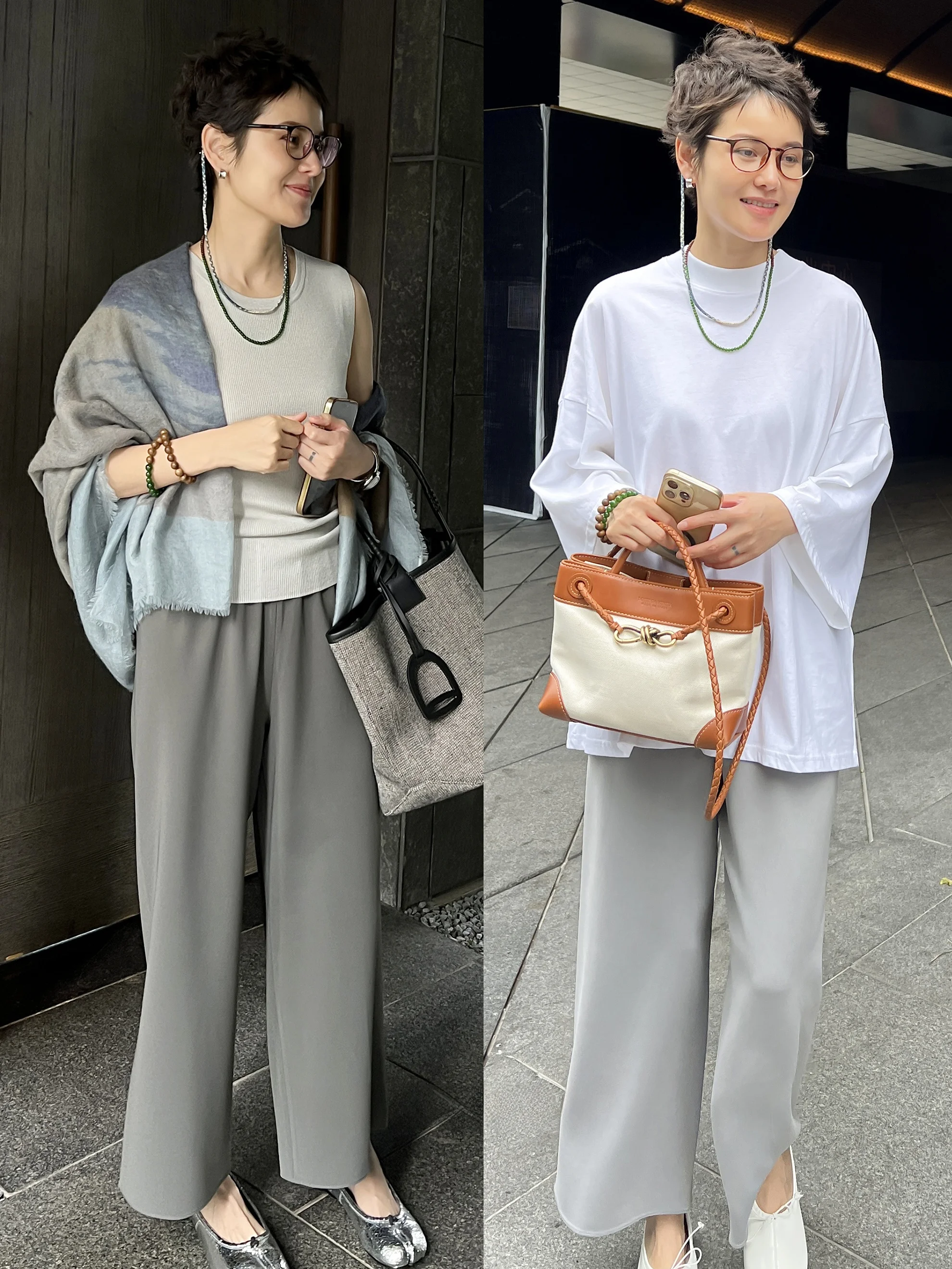 50代後半女性の顔合わせにぴったりなカジュアルパンツ：軽量ドレープパンツの実用性と選定基準
