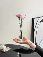 ミニガラス花瓶【透明・水耕栽培・モダンデザイン】