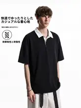 配色デザインのポロシャツ【夏用・フィット・短袖】