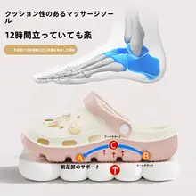 厚底穴あきサンダル【夏用・弓サポート・快適】